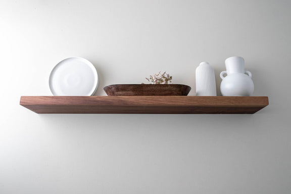 Solid American Walnut Shelf - Floating Shelf - Cantilevered Shelf - Modern Shelf - Wall Mounted Shelf - Real Walnut - Model WRS