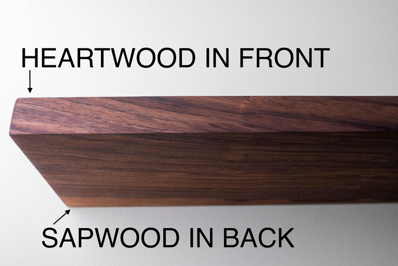 Solid American Walnut Shelf with Rounded Corners - Floating Shelf - Cantilevered Shelf - Modern Shelf - Wall Mounted Shelf - Model WRS