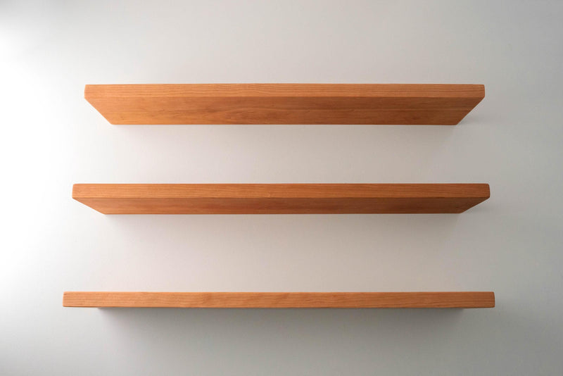 Solid Cherry Floating Shelf – Wall Mounted Modern Display