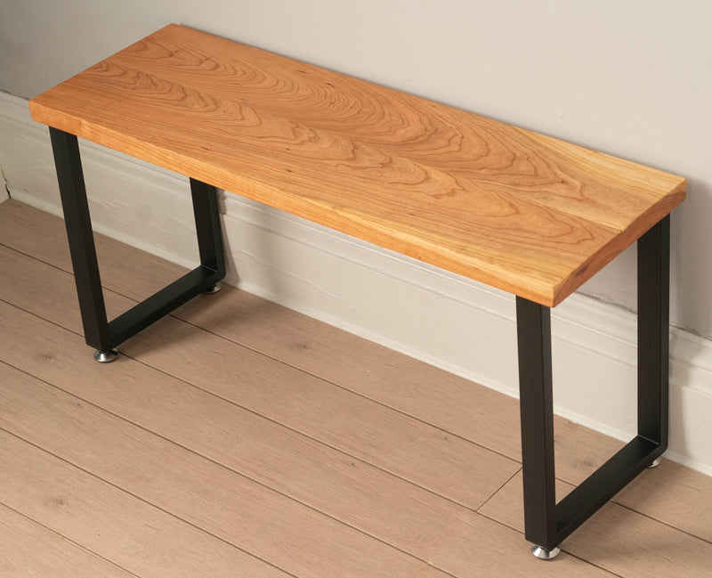 Solid Cherry Entryway Bench – Modern Hallway Shoe Bench