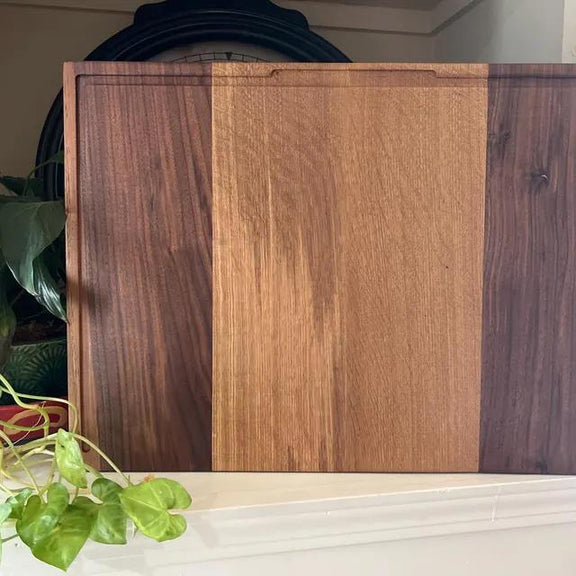 Walnut & White Oak Charcuterie Board – Personalized Butcher Block