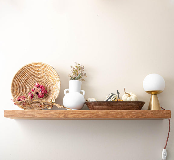 Quarter Sawn White Oak Floating Shelf